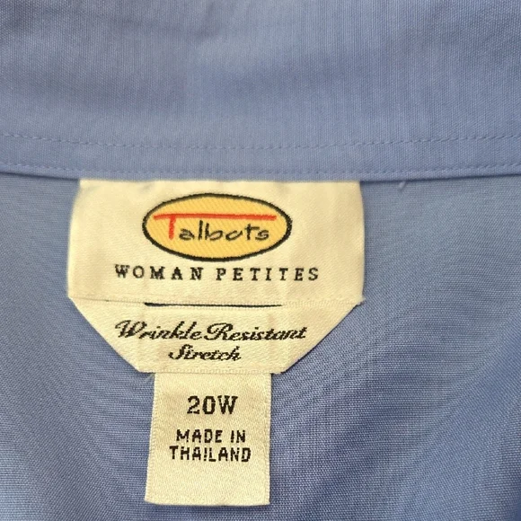 Talbots Woman Petites Blue Button-Down Shirt - Picture 2 of 4